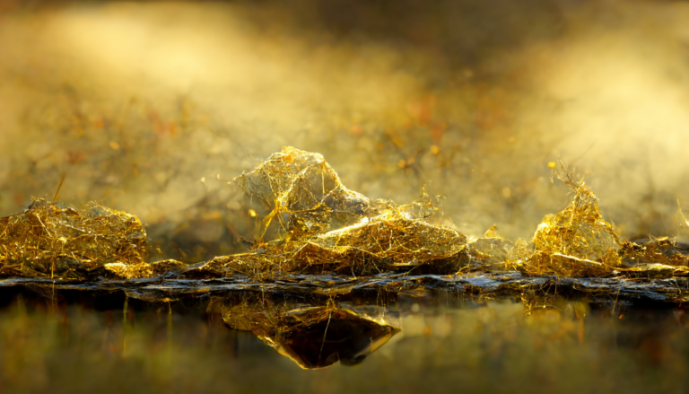 Trias Solutions - abstraktes Bild von einer goldenen Landschaft